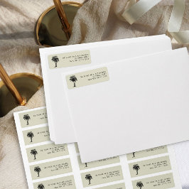 Etiqueta Vintage Palm Tree Future Mr e Mrs Return Endereço