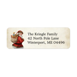 Etiqueta Vintage Papai Noel com o regresso de Natal dos Bri