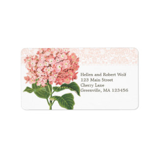 Etiqueta Vintage Pink Hydrangea