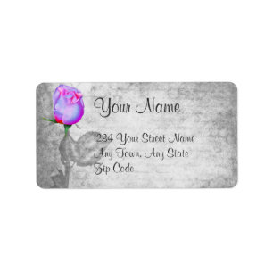 Etiqueta Vintage Purple Rosebud Wedd