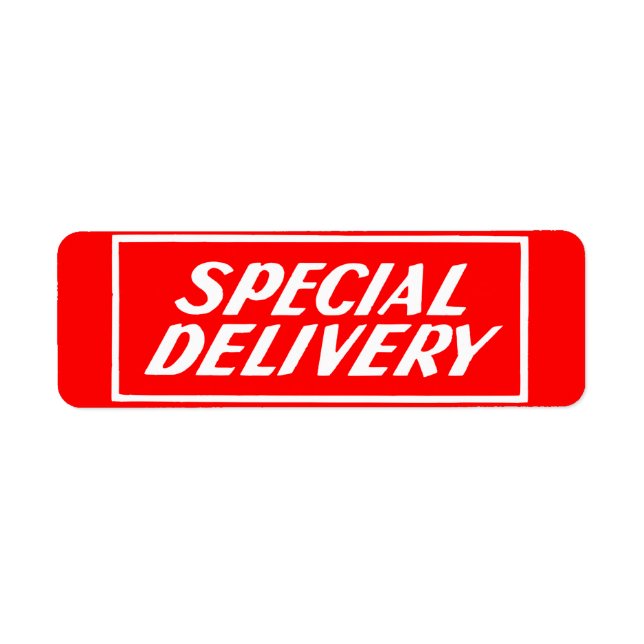 Etiqueta Vintage Red Special Delivery Mailing Stic (Frente)