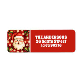 Etiqueta Vintage Retro Natal Papai Noel e Arcos