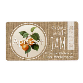 Etiqueta Vintage Rustic Apricot Jam personalizado Rótulo H