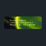 Etiqueta Vintage Science Fiction Green Planet w Spaceship<br><div class="desc">Ilustração vintage: planetas futuristas de ficção científica e imagem espacial. Uma espaçonave voando ao redor da atmosfera de um planeta verde neon com muitos asteroides e estrelas no céu no futuro. Um clássico design de quadrinhos retrô de ficção científica.</div>