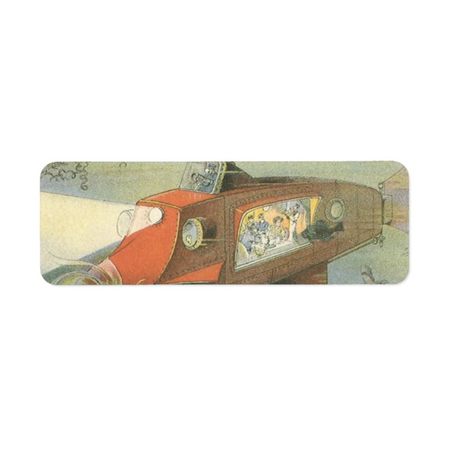 Etiqueta Vintage Science Fiction Steampunk Subsea in Sea (Frente)