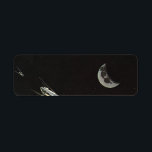 Etiqueta Vintage Science Fictions, Rocket ships Moon Planet<br><div class="desc">Imagem de Vintage no espaço sideral e imagem de Ficção Científica futurista planetas. Viagem e design de transporte com foguetes decolando na lua e voando em direção ao planeta Terra no distante céu escuro da noite no futuro.</div>