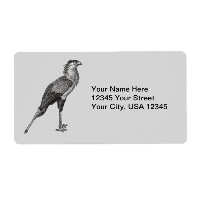 Etiqueta Vintage Secretary Bird (Frente)