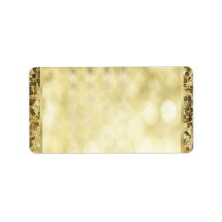 Etiqueta Vintage Sequin Dourado Bokeh Modelo