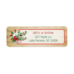 Etiqueta Vintage Sheet Music Christmas Address Labs