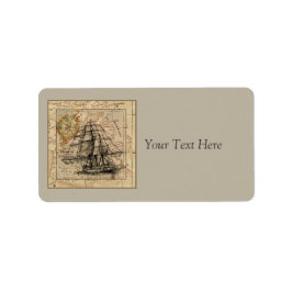 Etiqueta Vintage Ship And Map Label