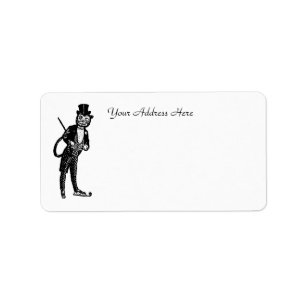 Etiqueta Vintage Sophisticated Opera Cat