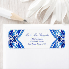 Etiqueta Vintage Talavera Azulejo - azulejo azul