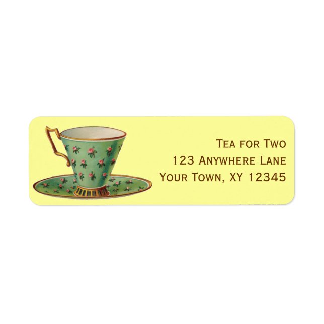 Etiqueta Vintage Tea Cup (Frente)