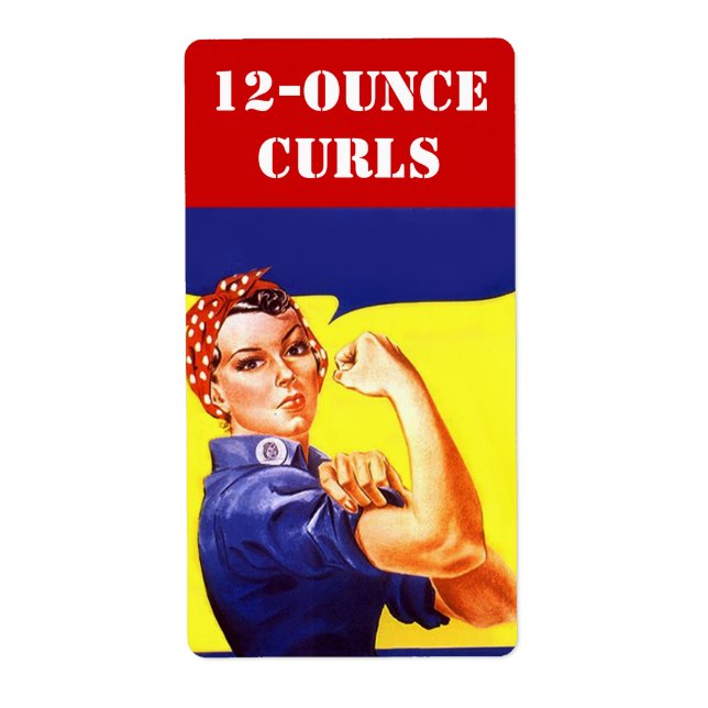 Etiqueta Vintage USA Homebrew Label Rosie 12 Ounce Oz Curls (Frente)