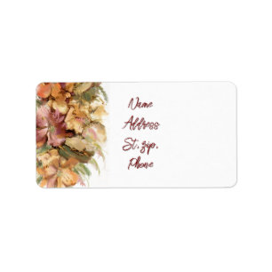 Etiqueta Vintage vibe floral art Return Address Label