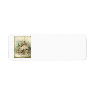 Etiqueta Vintage Victorian Child, Girl Primavera Fruta Bask