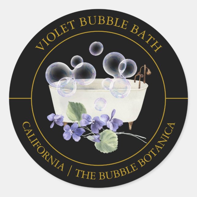 Etiqueta Violet Bubble Bath (Frente)