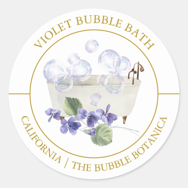 Etiqueta Violet Bubble Bath (Frente)