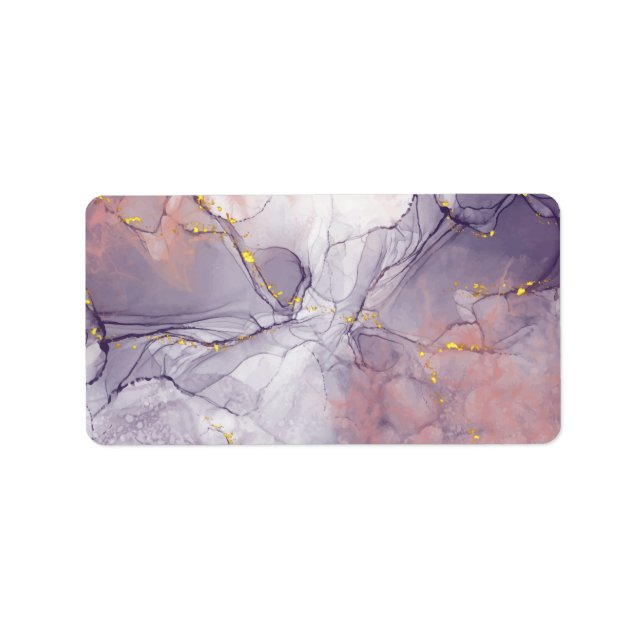 Etiqueta Violeta e Dourado Marble (Frente)