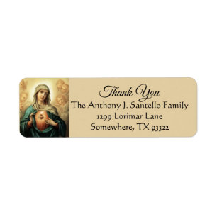 Etiqueta Virgem Maria abençoada ReligiousThank você