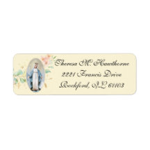Virgem Religiosa Mary Floral Elegante
