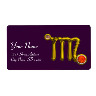 Etiqueta VIRGO ZODIAC ANIVERSÁRIO JOIA CINZA AGATE Dourado