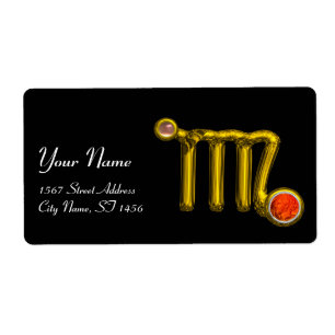 Etiqueta VIRGO ZODIAC ANIVERSÁRIO JOIA CINZA AGATE Dourado