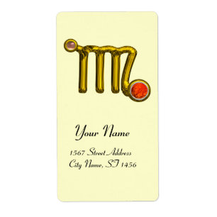 Etiqueta VIRGO ZODIAC BIRTHDAAC Cinza Laranja Agate