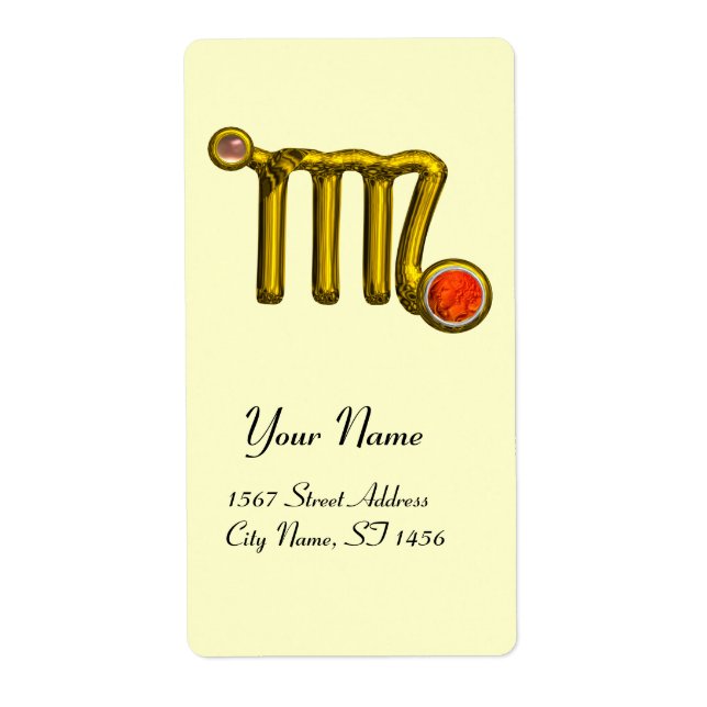 Etiqueta VIRGO ZODIAC BIRTHDAAC Cinza Laranja Agate (Frente)