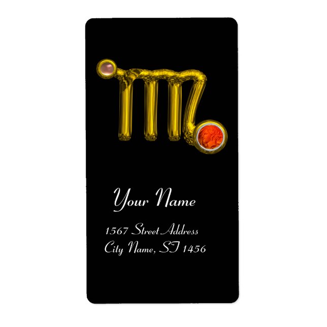 Etiqueta VIRGO ZODIAC BIRTHDAAC Cinza Laranja Agate (Frente)