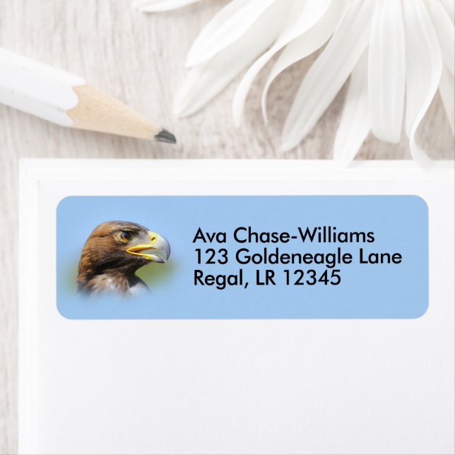 Etiqueta Visão de uma bela águia Ouro (Insitu)