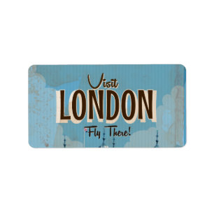 Etiqueta Visita Vintage Londres - Voar Para Lá