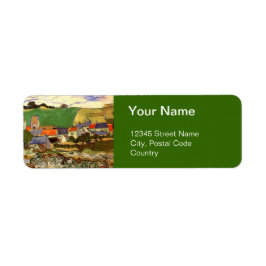 Etiqueta Vista de Auvers Vincent van Gogh.