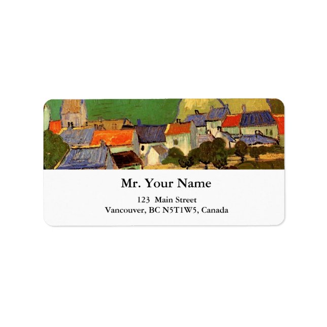 Etiqueta Vista de Auvers Vincent van Gogh. (Frente)