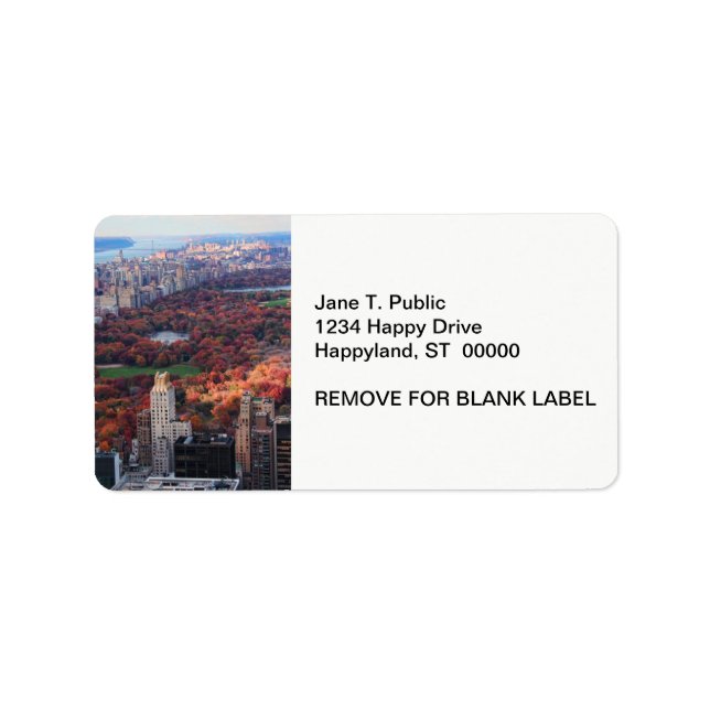 Etiqueta Vista de cima: outono no Central Park 01 (Frente)