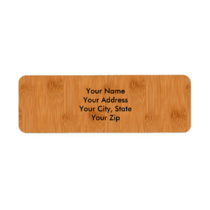 Etiqueta Vista de Grãos de Madeira Torrada de Bambu