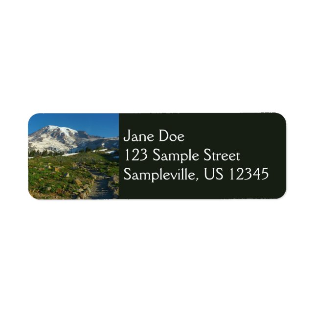 Etiqueta Vista do Mount Rainier Skyline Trail (Frente)