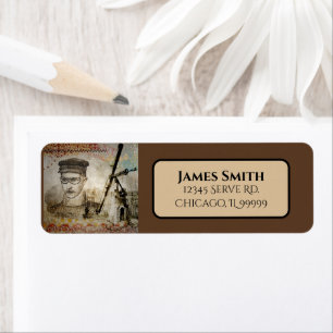 Etiqueta Vitoriano Steampunk Inventor Scientist Telescope