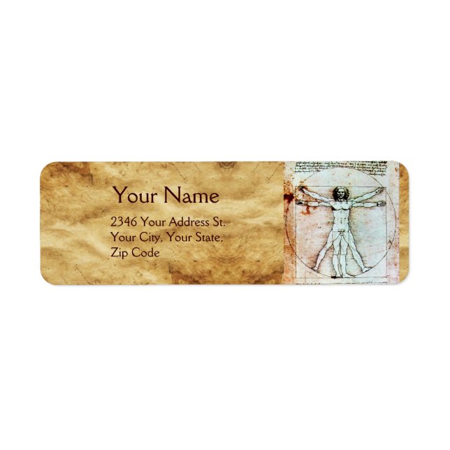 Etiqueta VITRUVIAN MAN , Antiquado BURACO Castanho (Frente)