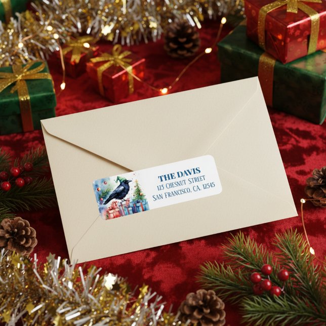 Etiqueta Viva Festiva do Natal - Endereço de volta (Criador carregado)