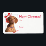 Etiqueta Vizsla Christmas Gift Stickers<br><div class="desc">Estes adesivos de Natal Vizsla são uma combinação perfeita para nossos cartões de Natal Vizsla.</div>