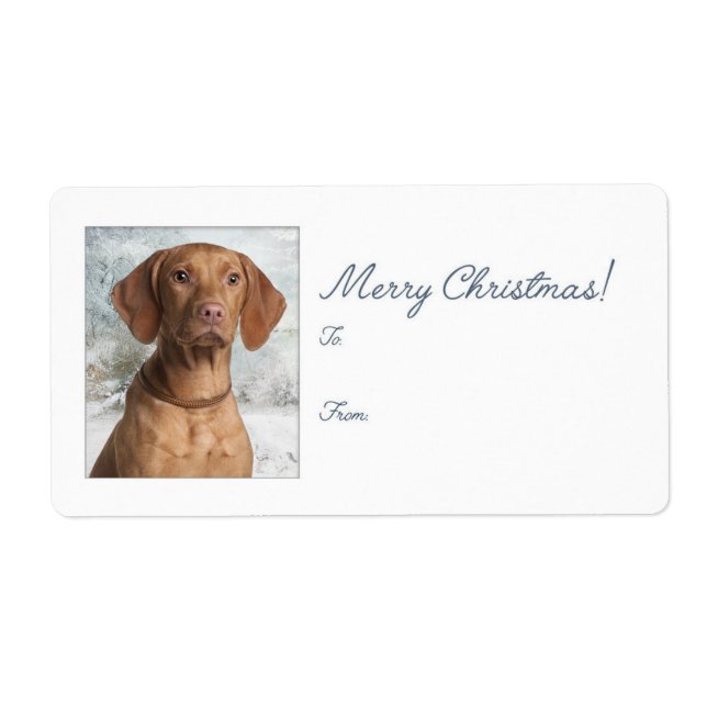 Etiqueta Vizsla Christmas Gift Stickers (Frente)