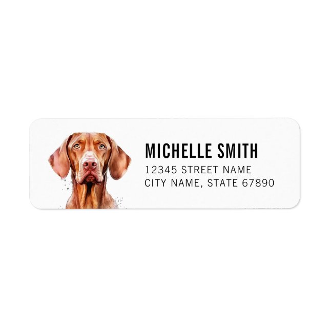 Etiqueta Vizsla Return Address Labels (Frente)