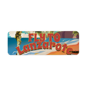 Etiqueta Voar para o Poster vintage Lanzarote
