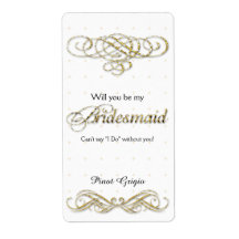 Você Será Meu Vinho Glitter Dourado De Bridesmaid?