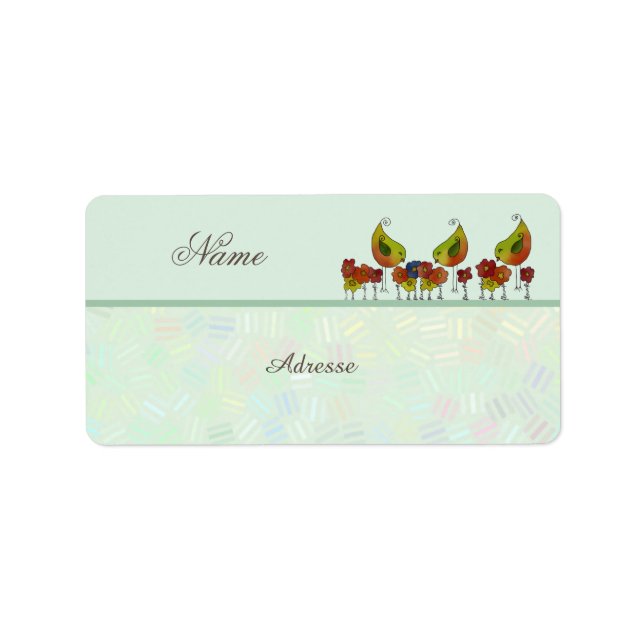 Etiqueta Vogelborte Adressaufkleber (Frente)