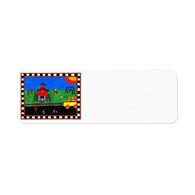 Etiqueta Voltar ao Rótulo de Endereço da Escola (Frente)