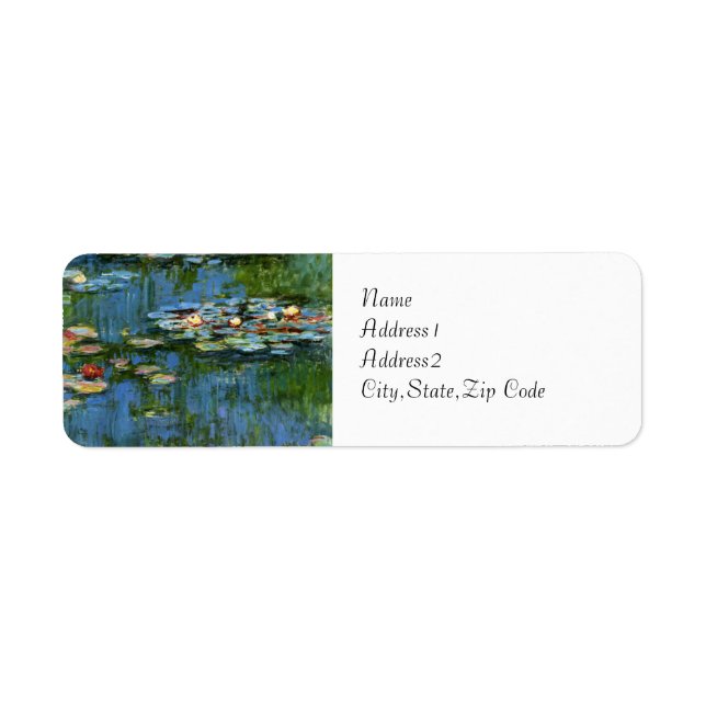 Etiqueta Water Lilies by Monet (Frente)