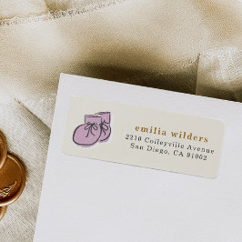 Etiqueta Watercolor Baby Booties Chá de fraldas Return Addr