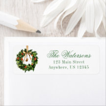 Watercolor Boho Orange Wreath Christmas